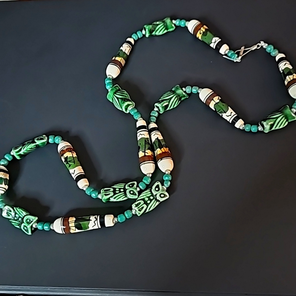 Pottery Owl southwest Necklace